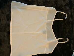 Sharagano Collection White Sheer Spaghetti Strap Camisole Top Size L